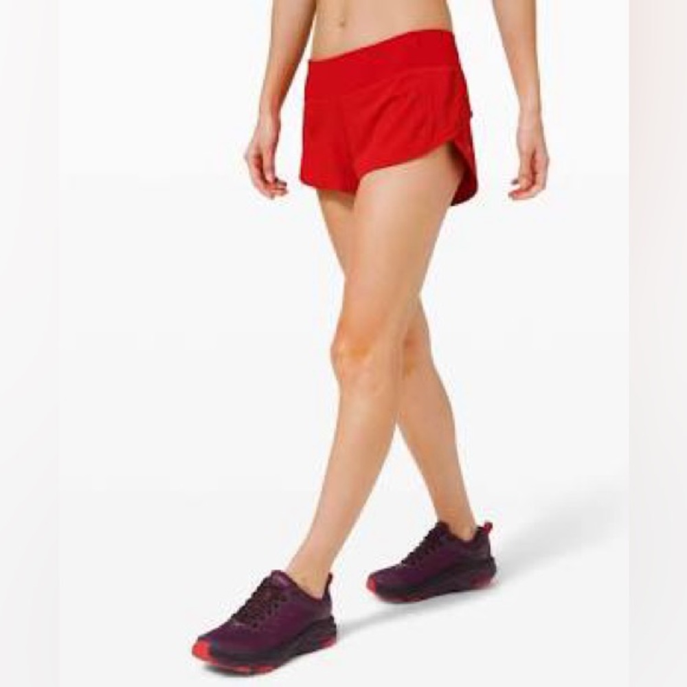 Lululemon Athletica Carnation Red Speed Up Low Rise 2.5 inch